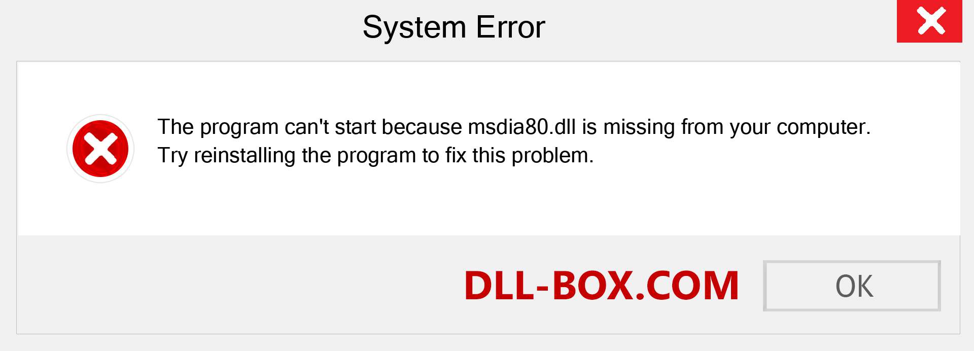  msdia80.dll file is missing?. Download for Windows 7, 8, 10 - Fix  msdia80 dll Missing Error on Windows, photos, images
