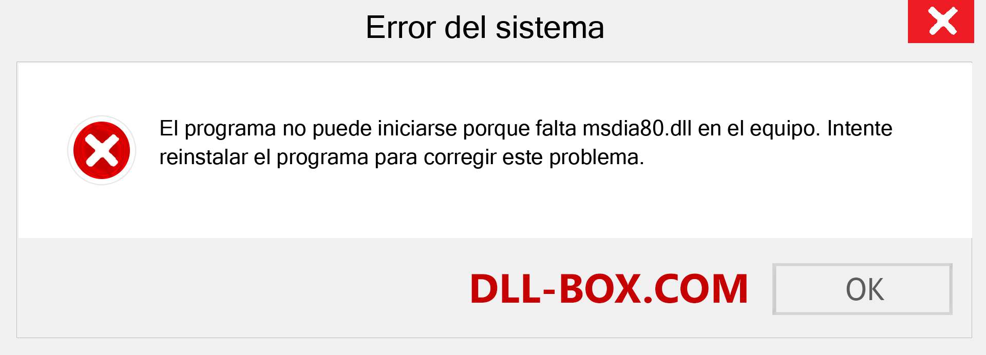 ¿Falta el archivo msdia80.dll ?. Descargar para Windows 7, 8, 10 - Corregir msdia80 dll Missing Error en Windows, fotos, imágenes