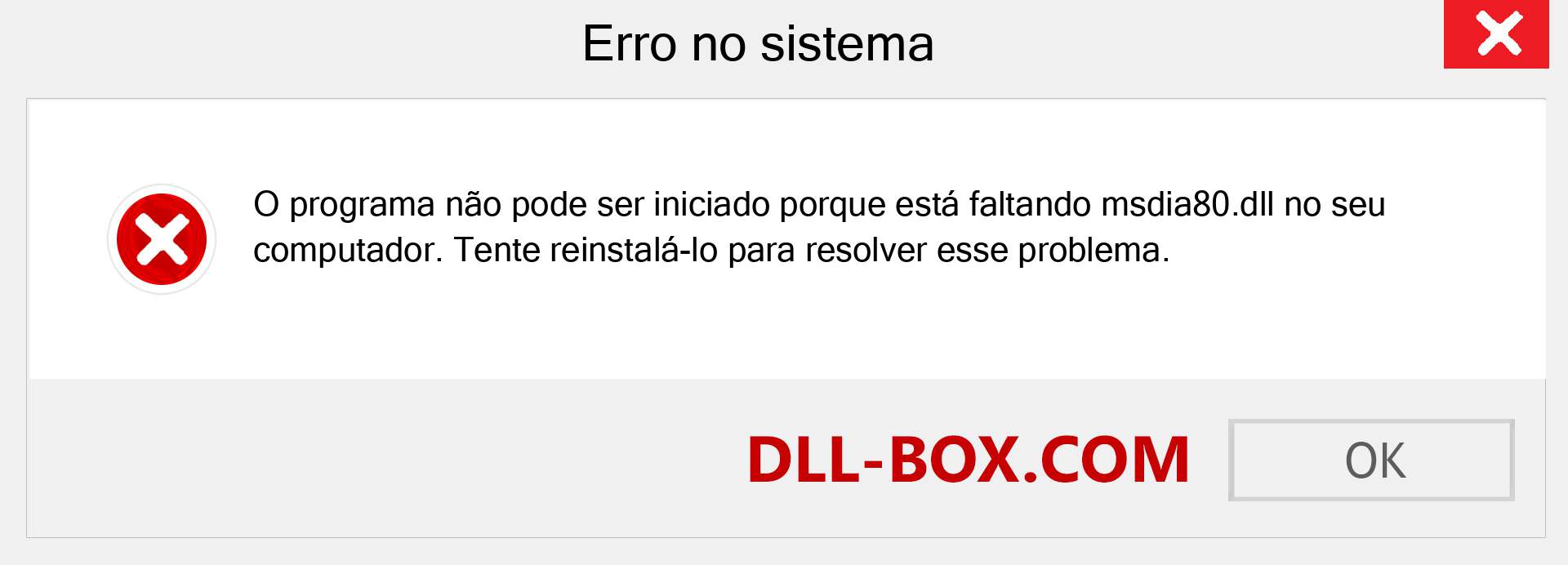 Arquivo msdia80.dll ausente ?. Download para Windows 7, 8, 10 - Correção de erro ausente msdia80 dll no Windows, fotos, imagens